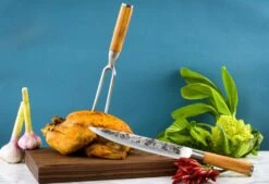 Forged Olive Trancheer Vork -Optimaal Barbecuegrill Winkel forged olive trancheer vork 2