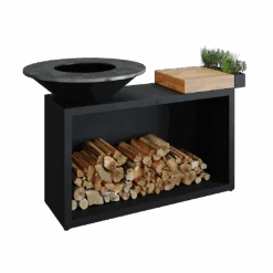 Ofyr Island Black 85 -100 Teak Hout En Donker Grijs Keramiek